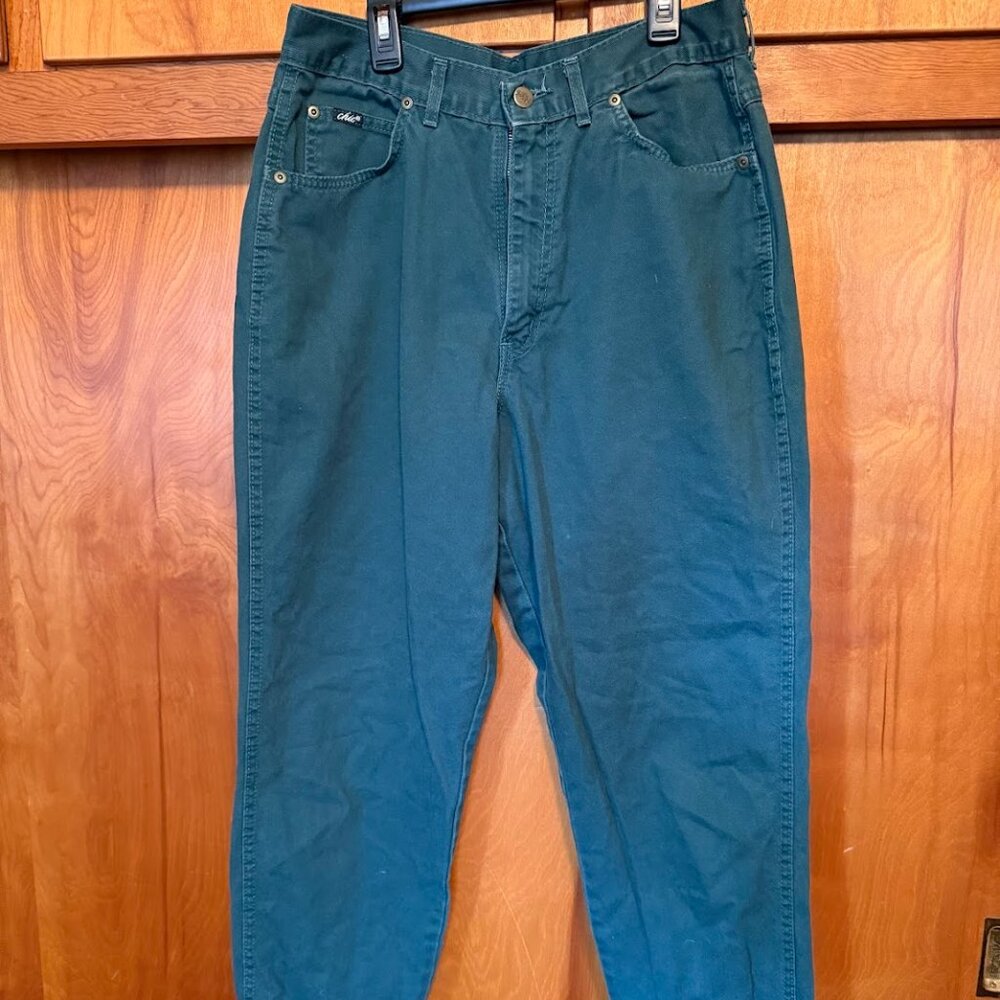 Vintage Chic High Waisted Green Denim Jeans
